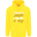 Im Not Single I Have a Dog Funny Childrens Kids Hoodie Yellow
