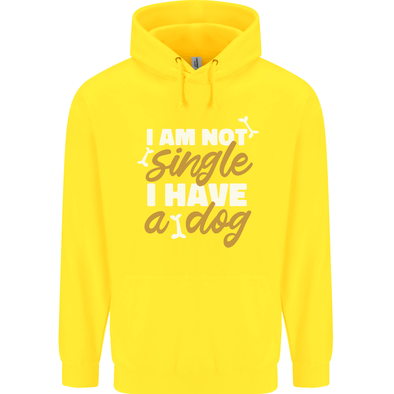 Im Not Single I Have a Dog Funny Childrens Kids Hoodie Yellow