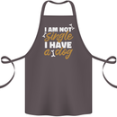 Im Not Single I Have a Dog Funny Cotton Apron 100% Organic Dark Grey