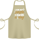 Im Not Single I Have a Dog Funny Cotton Apron 100% Organic Khaki