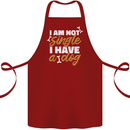 Im Not Single I Have a Dog Funny Cotton Apron 100% Organic Maroon