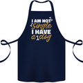 Im Not Single I Have a Dog Funny Cotton Apron 100% Organic Navy Blue