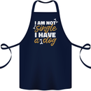 Im Not Single I Have a Dog Funny Cotton Apron 100% Organic Navy Blue