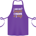 Im Not Single I Have a Dog Funny Cotton Apron 100% Organic Purple