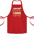 Im Not Single I Have a Dog Funny Cotton Apron 100% Organic Red