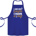 Im Not Single I Have a Dog Funny Cotton Apron 100% Organic Royal Blue