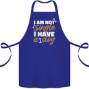 Im Not Single I Have a Dog Funny Cotton Apron 100% Organic Royal Blue