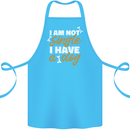 Im Not Single I Have a Dog Funny Cotton Apron 100% Organic Turquoise