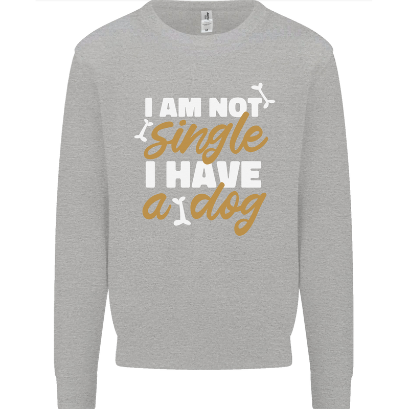 Im Not Single I Have a Dog Funny Kids Sweatshirt Jumper Sports Grey