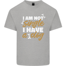 Im Not Single I Have a Dog Funny Kids T-Shirt Childrens Sports Grey