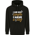 Im Not Single I Have a Dog Funny Mens 80% Cotton Hoodie Black