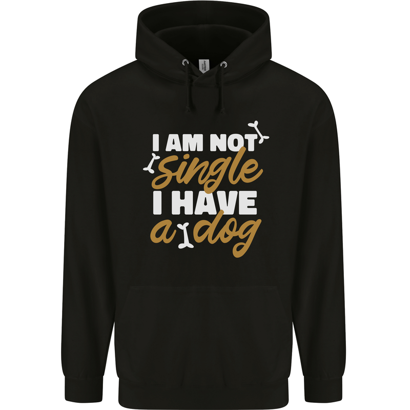 Im Not Single I Have a Dog Funny Mens 80% Cotton Hoodie Black