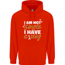 Im Not Single I Have a Dog Funny Mens 80% Cotton Hoodie Bright Red