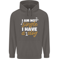 Im Not Single I Have a Dog Funny Mens 80% Cotton Hoodie Charcoal