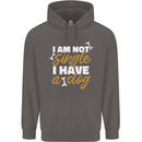 Im Not Single I Have a Dog Funny Mens 80% Cotton Hoodie Charcoal