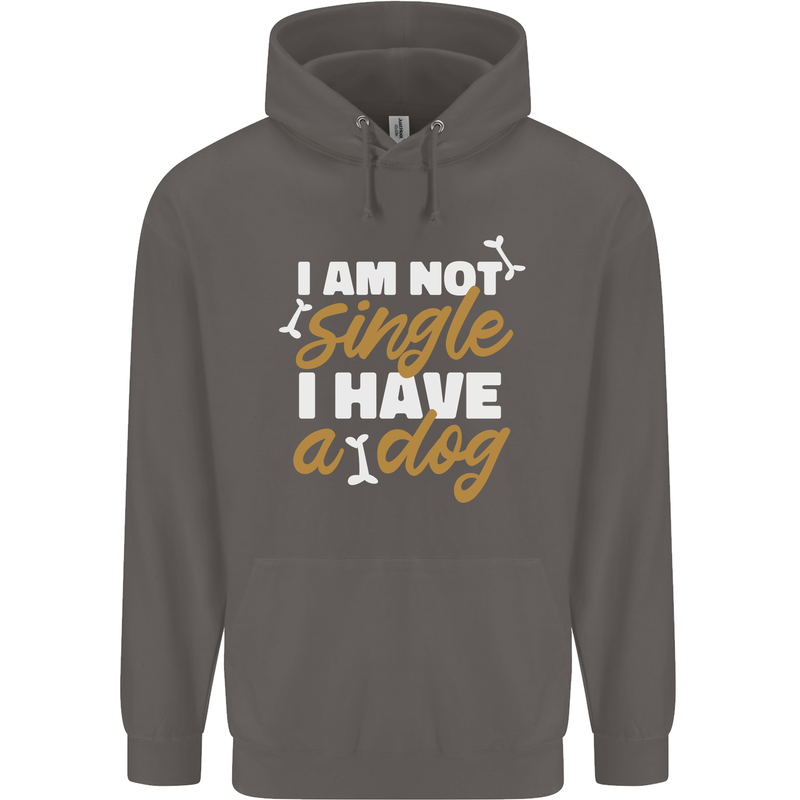 Im Not Single I Have a Dog Funny Mens 80% Cotton Hoodie Charcoal