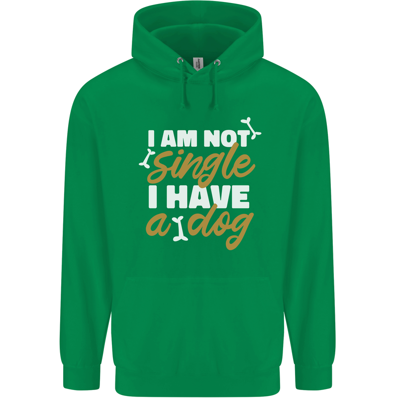Im Not Single I Have a Dog Funny Mens 80% Cotton Hoodie Irish Green