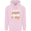 Im Not Single I Have a Dog Funny Mens 80% Cotton Hoodie Light Pink