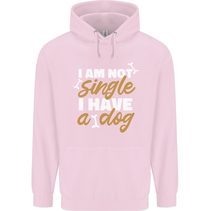 Im Not Single I Have a Dog Funny Mens 80% Cotton Hoodie Light Pink