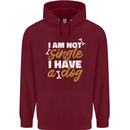 Im Not Single I Have a Dog Funny Mens 80% Cotton Hoodie Maroon