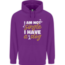 Im Not Single I Have a Dog Funny Mens 80% Cotton Hoodie Purple
