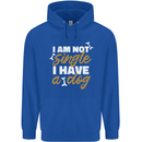 Im Not Single I Have a Dog Funny Mens 80% Cotton Hoodie Royal Blue