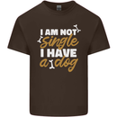 Im Not Single I Have a Dog Funny Mens Cotton T-Shirt Tee Top Dark Chocolate