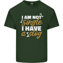 Im Not Single I Have a Dog Funny Mens Cotton T-Shirt Tee Top Forest Green