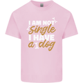 Im Not Single I Have a Dog Funny Mens Cotton T-Shirt Tee Top Light Pink