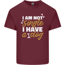 Im Not Single I Have a Dog Funny Mens Cotton T-Shirt Tee Top Maroon