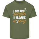 Im Not Single I Have a Dog Funny Mens Cotton T-Shirt Tee Top Military Green