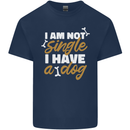 Im Not Single I Have a Dog Funny Mens Cotton T-Shirt Tee Top Navy Blue