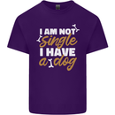Im Not Single I Have a Dog Funny Mens Cotton T-Shirt Tee Top Purple