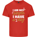 Im Not Single I Have a Dog Funny Mens Cotton T-Shirt Tee Top Red