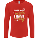 Im Not Single I Have a Dog Funny Mens Long Sleeve T-Shirt Red