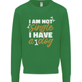 Im Not Single I Have a Dog Funny Mens Sweatshirt Jumper Irish Green