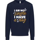 Im Not Single I Have a Dog Funny Mens Sweatshirt Jumper Navy Blue
