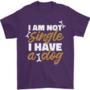 Im Not Single I Have a Dog Funny Mens T-Shirt 100% Cotton Purple