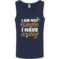 Im Not Single I Have a Dog Funny Mens Vest Tank Top Navy Blue