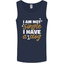 Im Not Single I Have a Dog Funny Mens Vest Tank Top Navy Blue