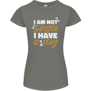 Im Not Single I Have a Dog Funny Womens Petite Cut T-Shirt Charcoal