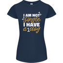 Im Not Single I Have a Dog Funny Womens Petite Cut T-Shirt Navy Blue