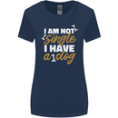 Im Not Single I Have a Dog Funny Womens Wider Cut T-Shirt Navy Blue
