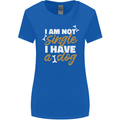 Im Not Single I Have a Dog Funny Womens Wider Cut T-Shirt Royal Blue