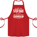 Im Not the Step Dad Stepped Up Fathers Day Cotton Apron 100% Organic Red