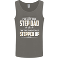 Im Not the Step Dad Stepped Up Fathers Day Mens Vest Tank Top Charcoal