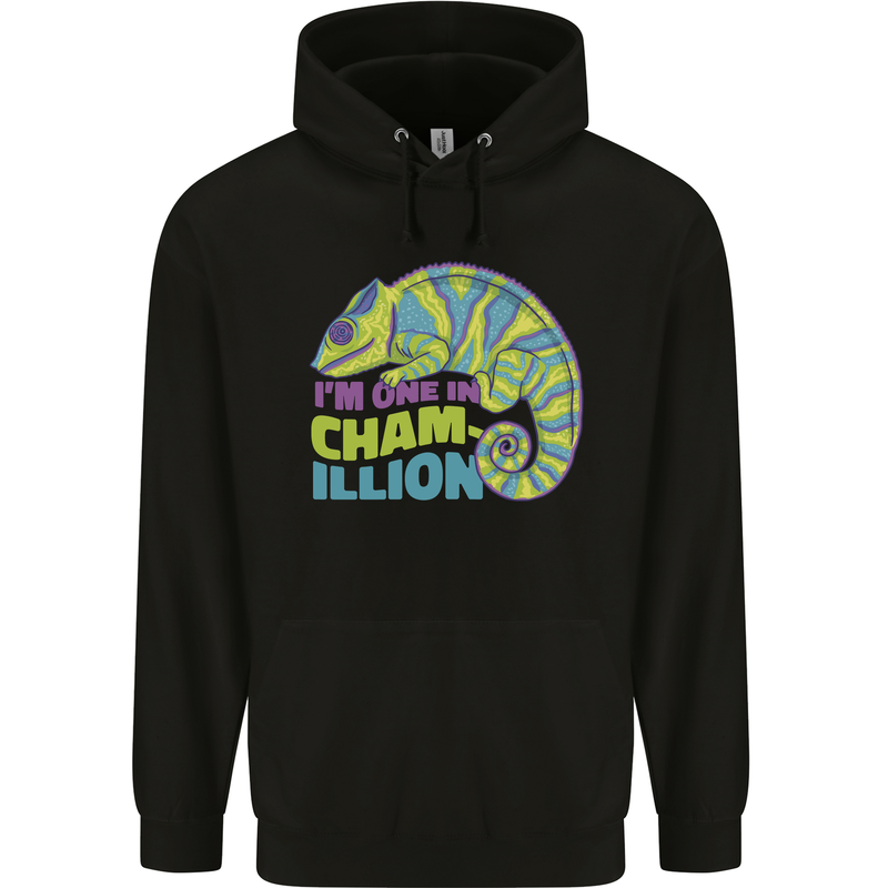 Im One in a Chamillion Funny Chameleon Childrens Kids Hoodie Black