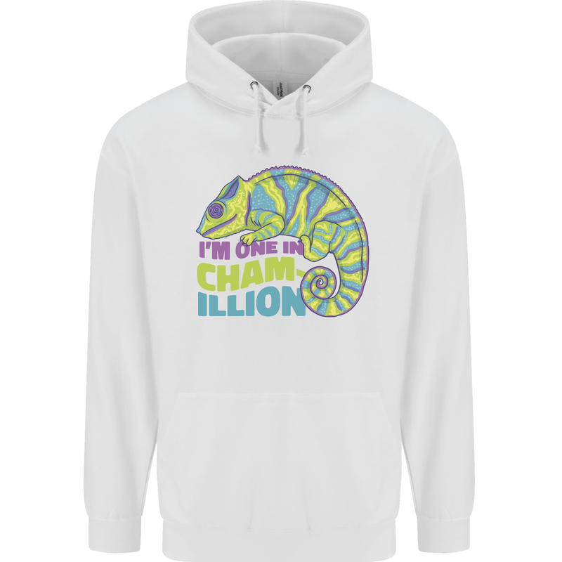 Im One in a Chamillion Funny Chameleon Childrens Kids Hoodie White