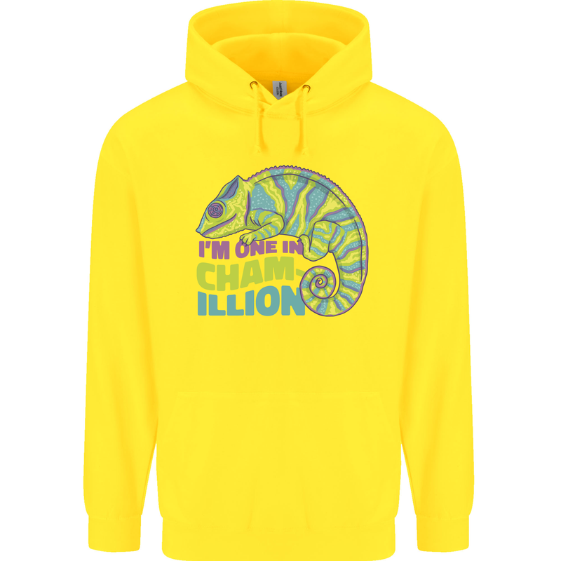 Im One in a Chamillion Funny Chameleon Childrens Kids Hoodie Yellow