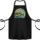 Im One in a Chamillion Funny Chameleon Cotton Apron 100% Organic Black
